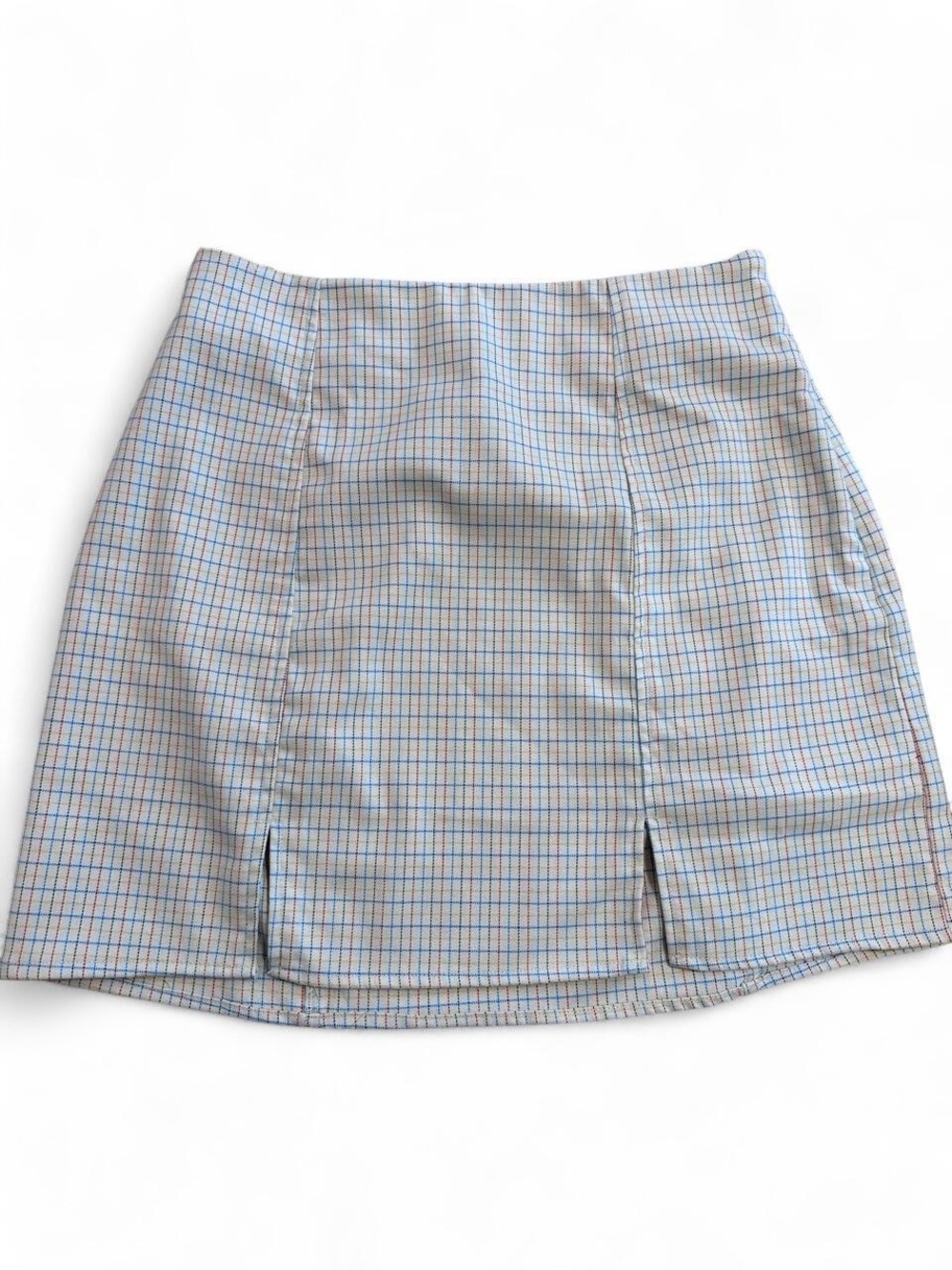 Urban Outfitters Off White Tan Plaid Academia Checked Mini Skirt - Small